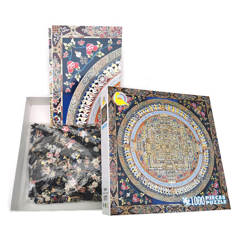 Hersteller Benutzerdefinierte Lernspielzeug Schwarzer Karton Runde Form Puzzles 1000 Teile in China