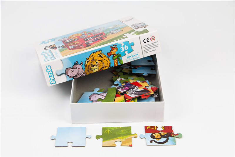 Großhandelspreis 36/48/60 Stück Cartoon-Muster-Anpassungs-Puzzle für Kinder